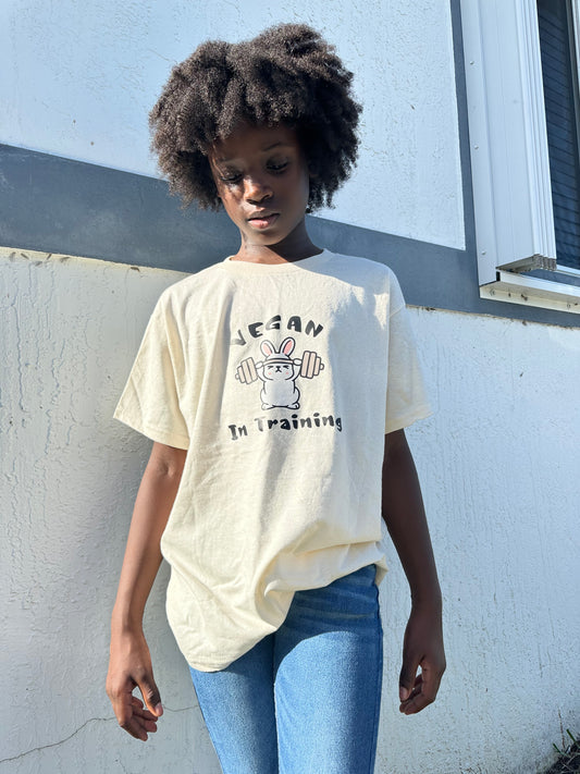 Vegan in Training Funny Cute Graphic Tee